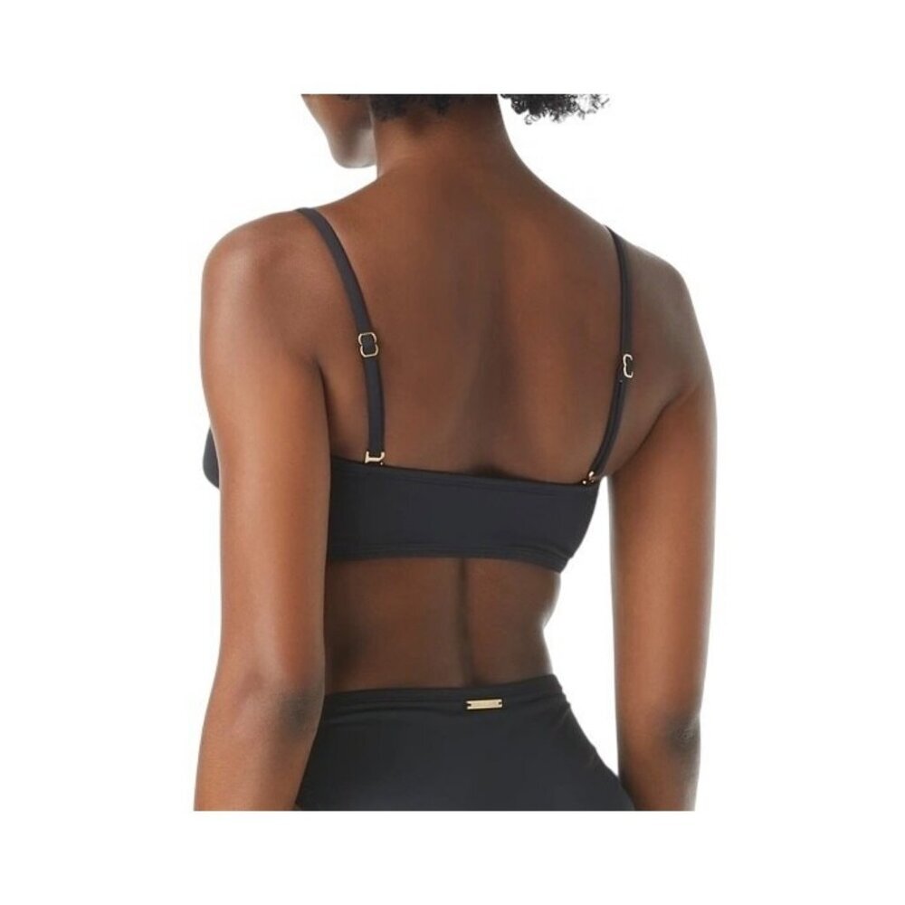 Vince Camuto Size XS Black Gold Shimmer Blocked Square Neck Swim Top‎ NWT - Picture 4 of 9